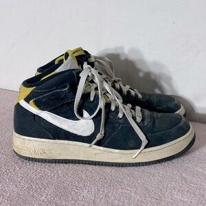 Nike Navy Blue Yellow Air Force Ones 11